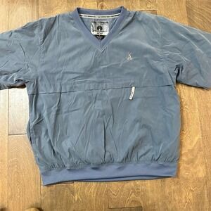 Weatherproof Men's Blue Windbreaker Golf Jacket Size L‎ Packable Elastic Hem